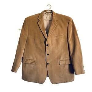 Calvin Klein Sport Coat Blazer Men Size 48 R Tan Corduroy Three Button Lined